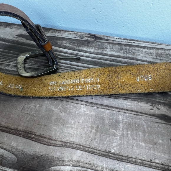 Leather Cresent Vintage Belt 38 40 Harness Large Mens Unisex Western boho rodeo - Picture 4 of 8